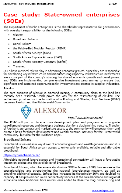 Южная Африка Предприятия