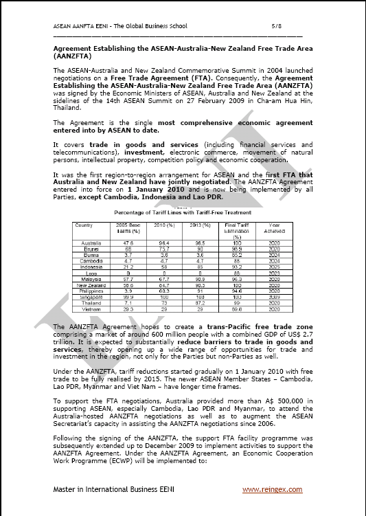 อาเซียนออสเตรเลีย นิวซีแลนด์ พื้นที่การค้าเสรี - ประเทศไทย
