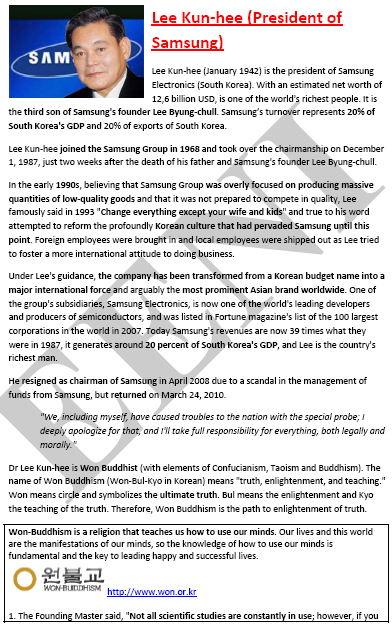 Lee Kun-hee negosyante Buddhist